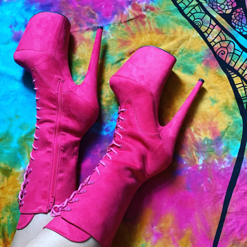pleaser boots pink