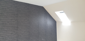 Showing wallpaper Arthouse VIP Brick Black Wallpaper - 623007 on the wall