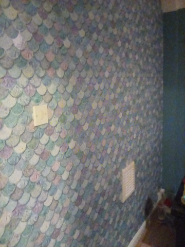 Showing wallpaper Arthouse Mermazing Scales Ice Blue Glitter Wallpaper - 698305 on the wall