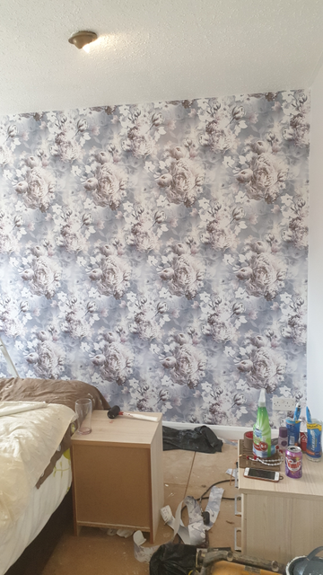 Showing wallpaper Lipsy Ava Floral Rose Blush/Grey Wallpaper - 144040 on the wall