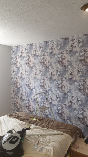 Showing wallpaper Lipsy Ava Floral Rose Blush/Grey Wallpaper - 144040 on the wall