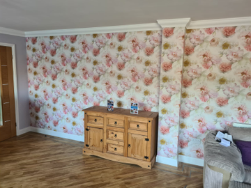 Showing wallpaper Arthouse Bloom Floral Blush Glitter Wallpaper - 257000 on the wall