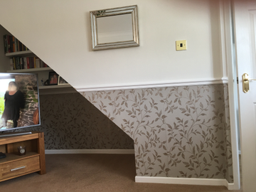 Showing wallpaper Muriva Cara Trail Gold Foil Metallic Wallpaper - 701560 on the wall