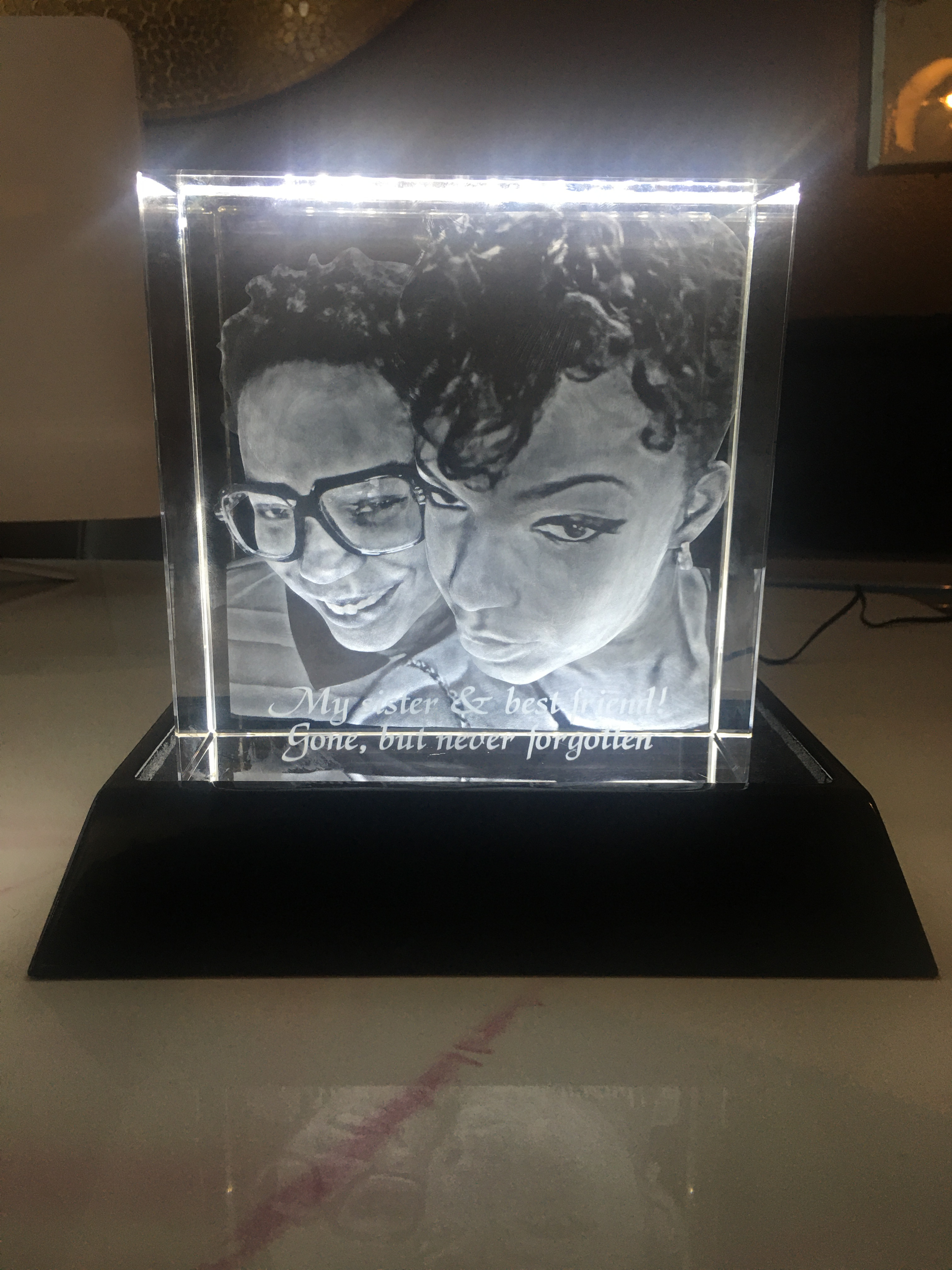 X-Large Wodd LED Lighted Base for 3D Photo Crystals