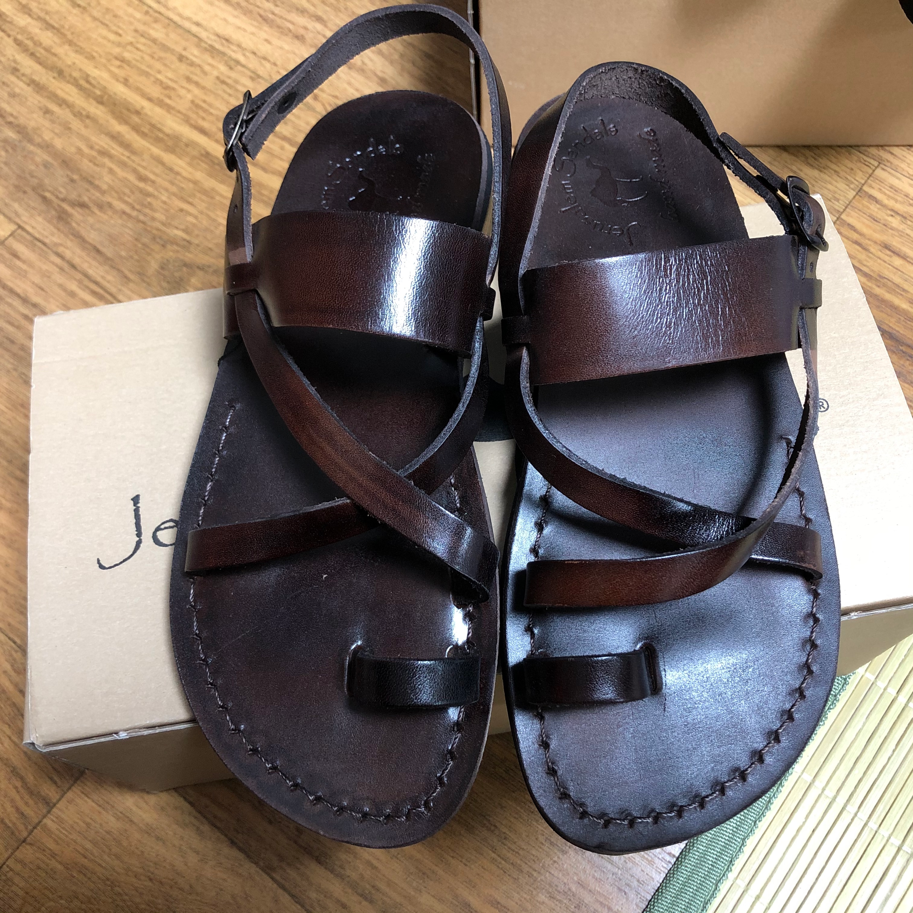 Bethany - Women's Brown Leather Cross Strap Sandal Bethany - Women's Brown Leather Cross Strap Sandal