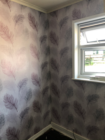 Showing wallpaper Arthouse Whisper Feather Lavender Wallpaper - 669803 on the wall