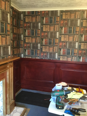 Showing wallpaper Rasch Bookcase Library Multi Wallpaper - 934809 on the wall