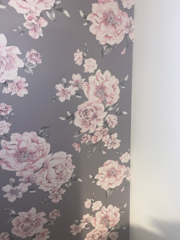 Showing wallpaper Holden Decor Peony Floral Pink/Dark Grey Wallpaper - 12830 on the wall