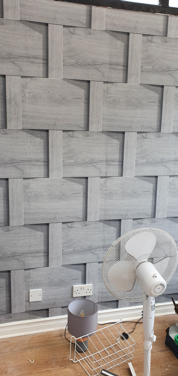 Showing wallpaper Debona Harrow Wood Weave Grey Wallpaper - 6739 on the wall