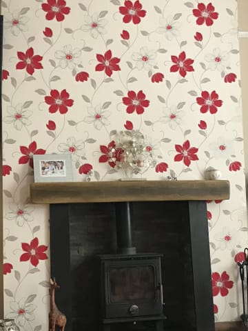 Showing wallpaper Arthouse Anouska Floral Red Wallpaper - 871104 on the wall