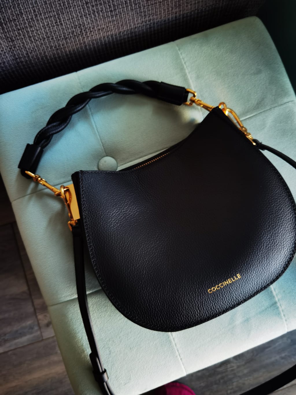 Coccinelle Arpege Saddle Crossbody Bag Noir/Caramel Saddle Bag