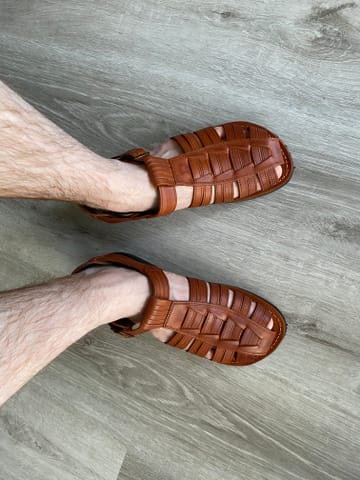 Barak - Leather Closed Toe Sandal | Honey display picture 1