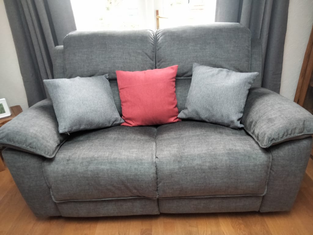 Goodwood Charcoal 2 Seater Recliner Sofa Oak Furnitureland