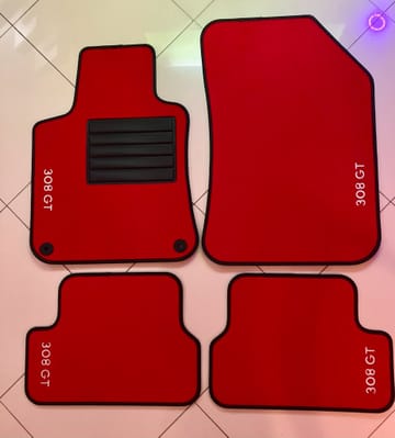 Tapis Auto Sur Mesure Peugeot 308 II - Velours Noir, 4 Pièces Avec Talonnette