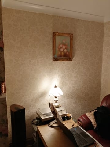Showing wallpaper SK Filson Floral Trail Gold Wallpaper - FI2404 on the wall