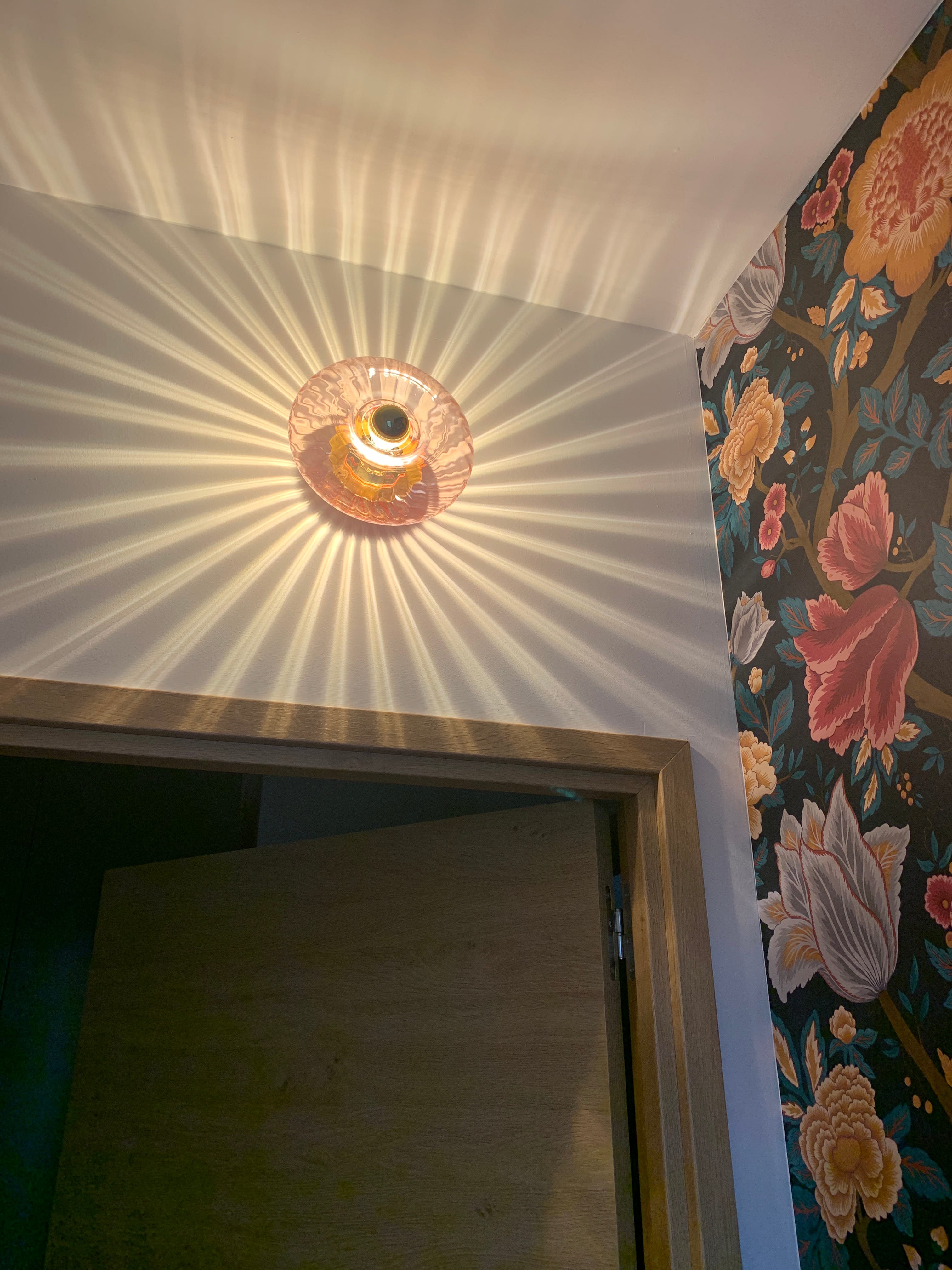 GRACE Applique murale Verre Ø20cm Rose Spinelle Elements Lighting