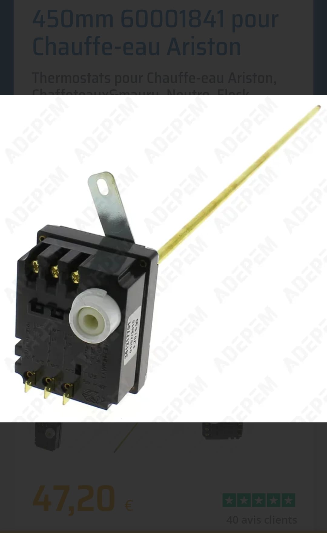 Thermostat à canne TF450 TAS TRI HORIZONTAL, 691658, 691594