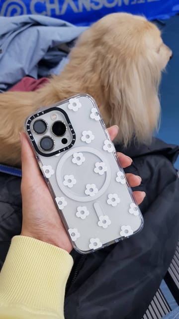 Impact Clear iPhone 16 Case MagSafe Compatible - Ditsy Daisies - White