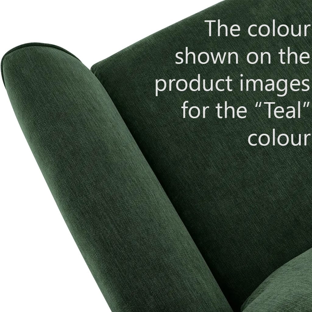 Milner Teal Fabric 3Seater Sofa Oak Furnitureland
