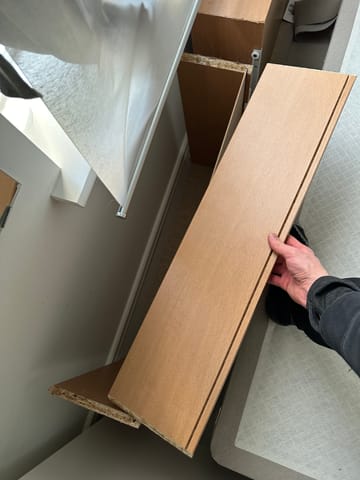 A customer photo for Classic Divan Bed - Two drawers from one half of the divan was damaged then they arrived. Had to rep. Author: Customer. Dated: 2023-12-20