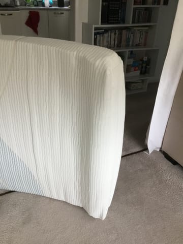 A customer photo for Silentnight 3 Zone Memory Foam Mattress - A picture paints a thousand words. This is the most horrific product I have ever. Author: Lesley Lubert. Dated: 2024-01-30
