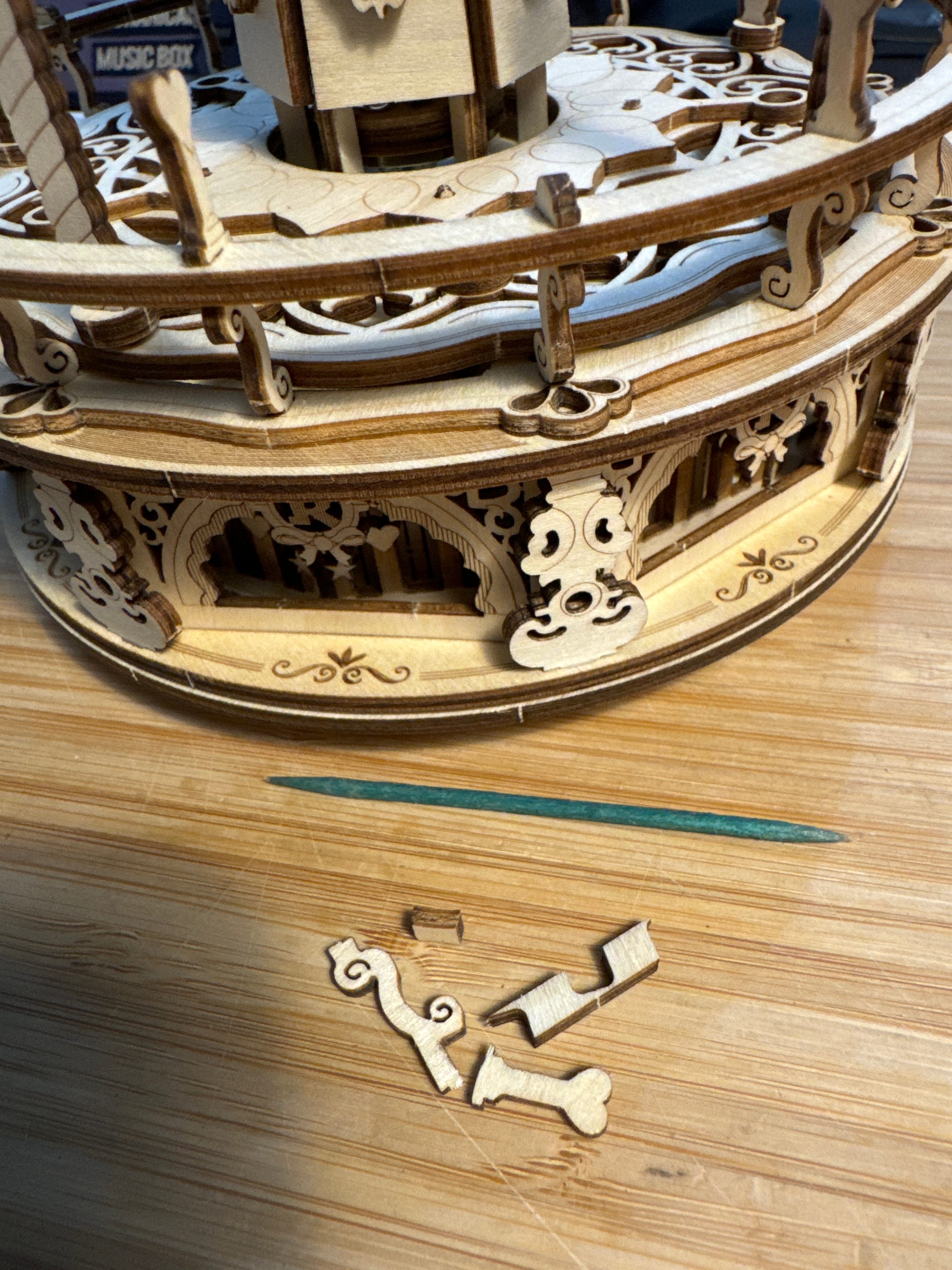 ROKR Romantic Carousel Mechanical 3D Wooden Puzzle Music Box AMK62