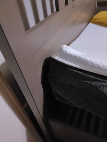 A customer photo for Emma® Premium Memory Hybrid Mattress - Well hasn't exactly expanded to the advertised 25 cm so cover is all loose, not . Author: Derek Deschamps. Dated: 2024-04-02