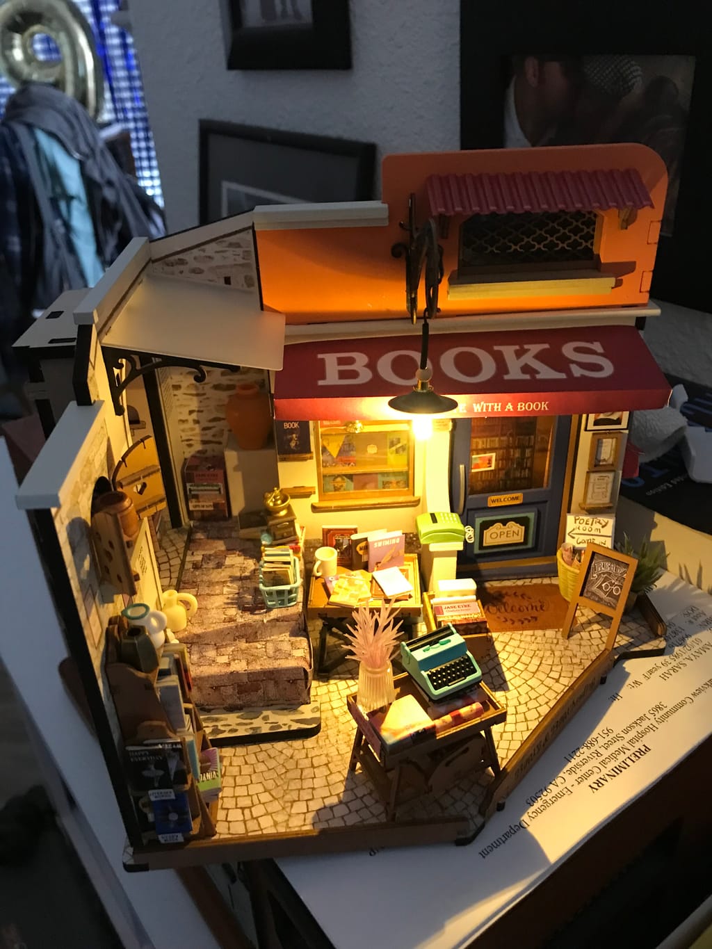 Rolife Corner Bookstore DIY Miniature House Kit DG164 | Robotime