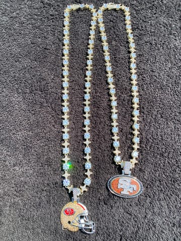 Round Stone Star Tennis Chain in Yellow Gold - 8mm