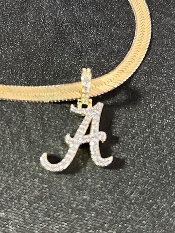 Alabama Crimson Tide Stainless Steel Pendant Necklace – Crystal Cabochon – Officially Licensed