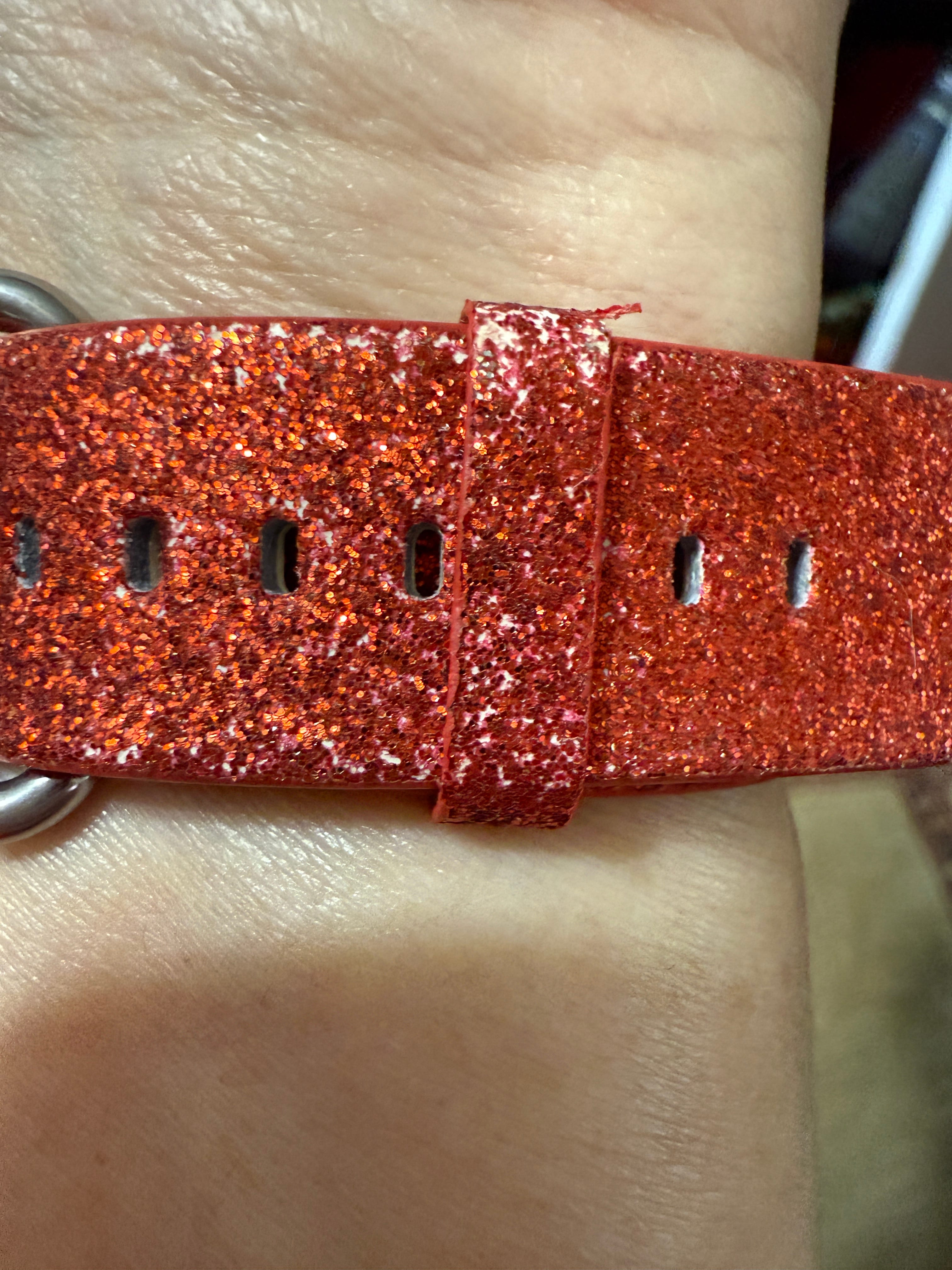 NEW Red Bling Glitter Apple Watch Band Made With High End Crystals Apple Watch Band Red Leather  main image 3
