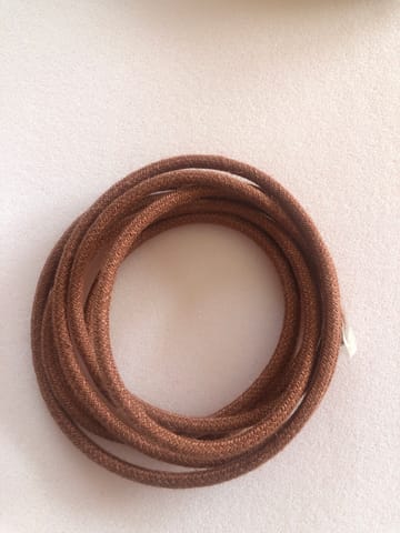 Round Electric Cable covered in Orange Clay Jute
