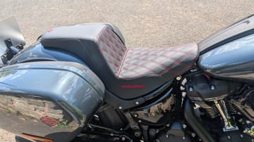 Saddlemen Step-Up Red Front Lattice Stitched Seat For Harley
