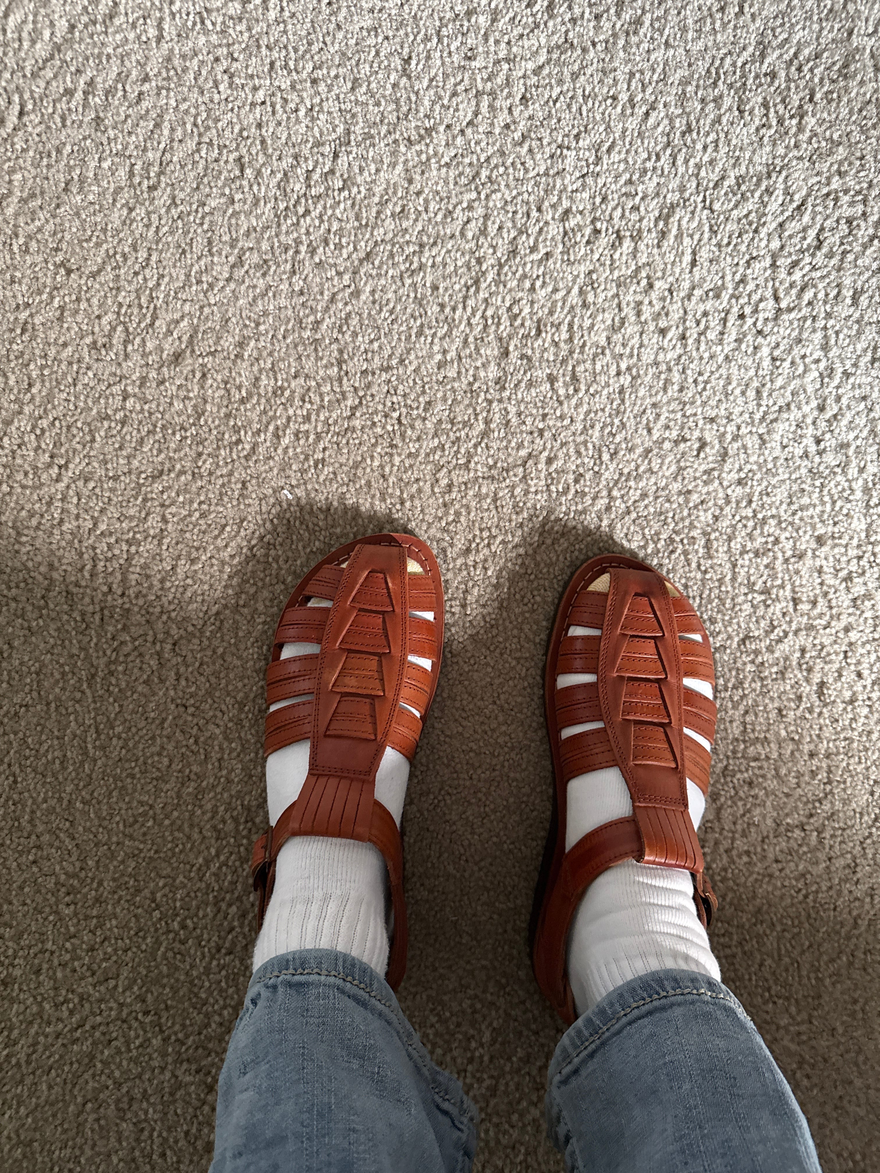 Barak Leather Closed Toe Sandal Honey