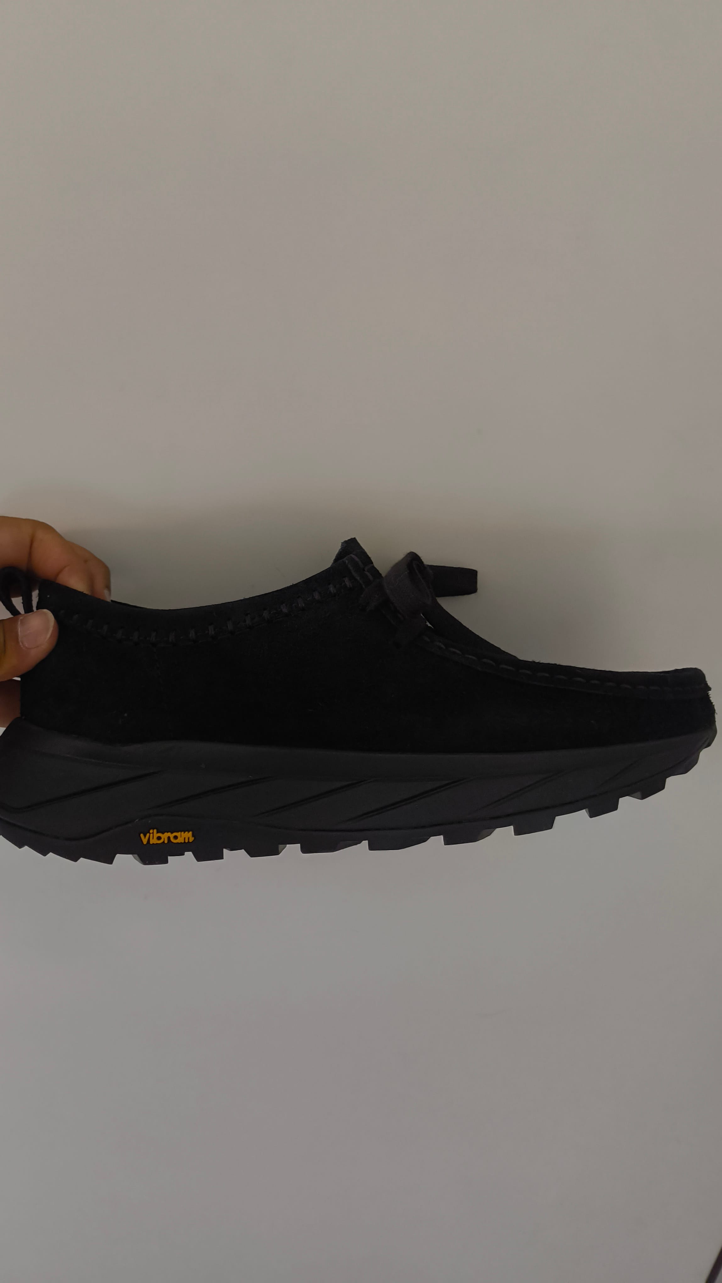 Mens Walla Eden Lo Black/Black Suede Wallabee Lace Up Shoes