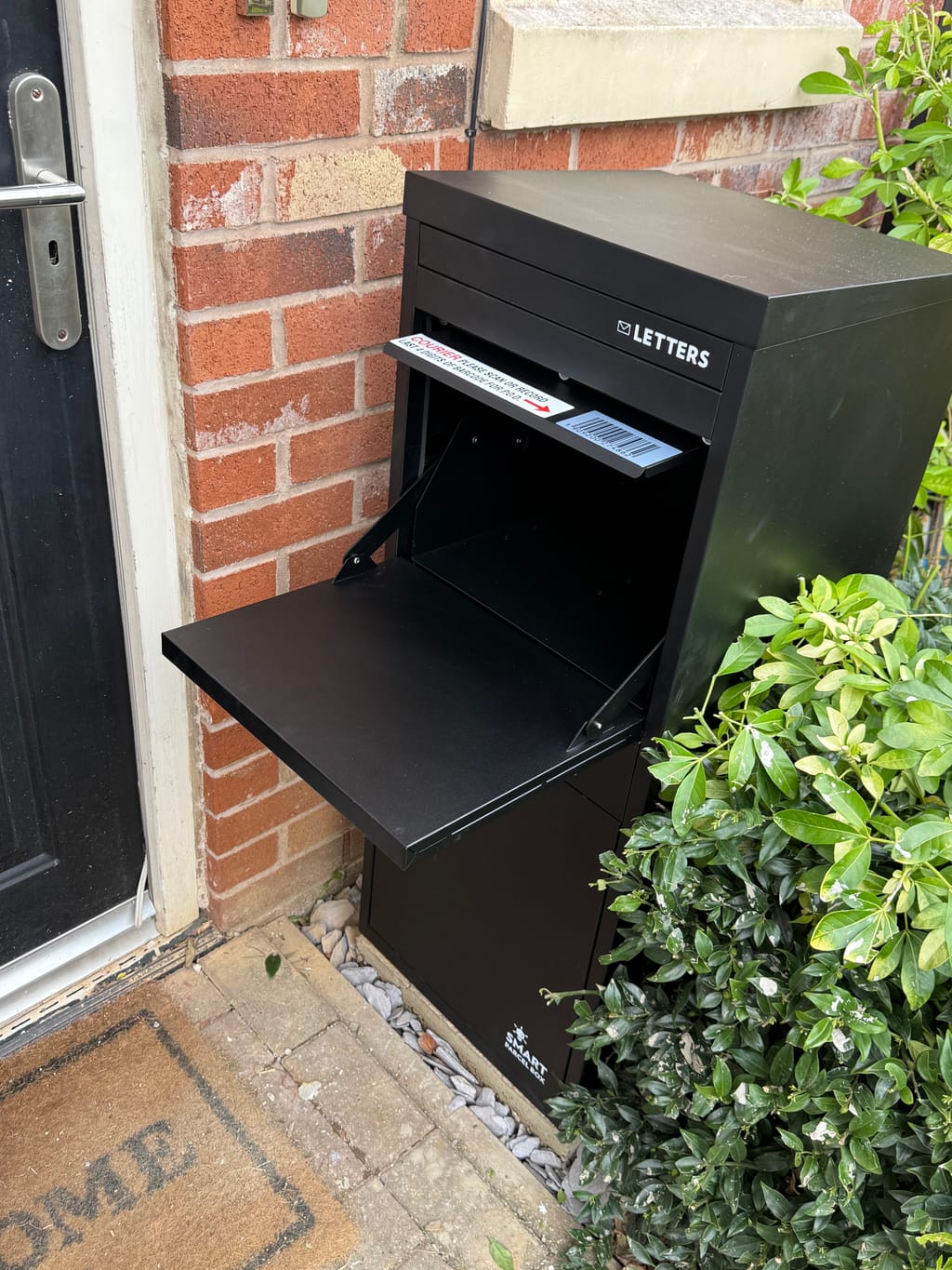 Large Front & Rear Access Black Smart Parcel Box