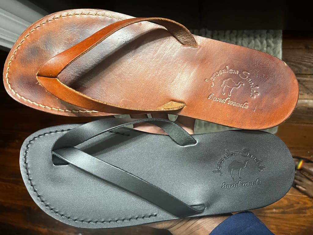 Brown Mens Leather Sandals Mens Dress Flip Flops Men's Luxury Natural Leather  Flip Flops Comfortable Cork