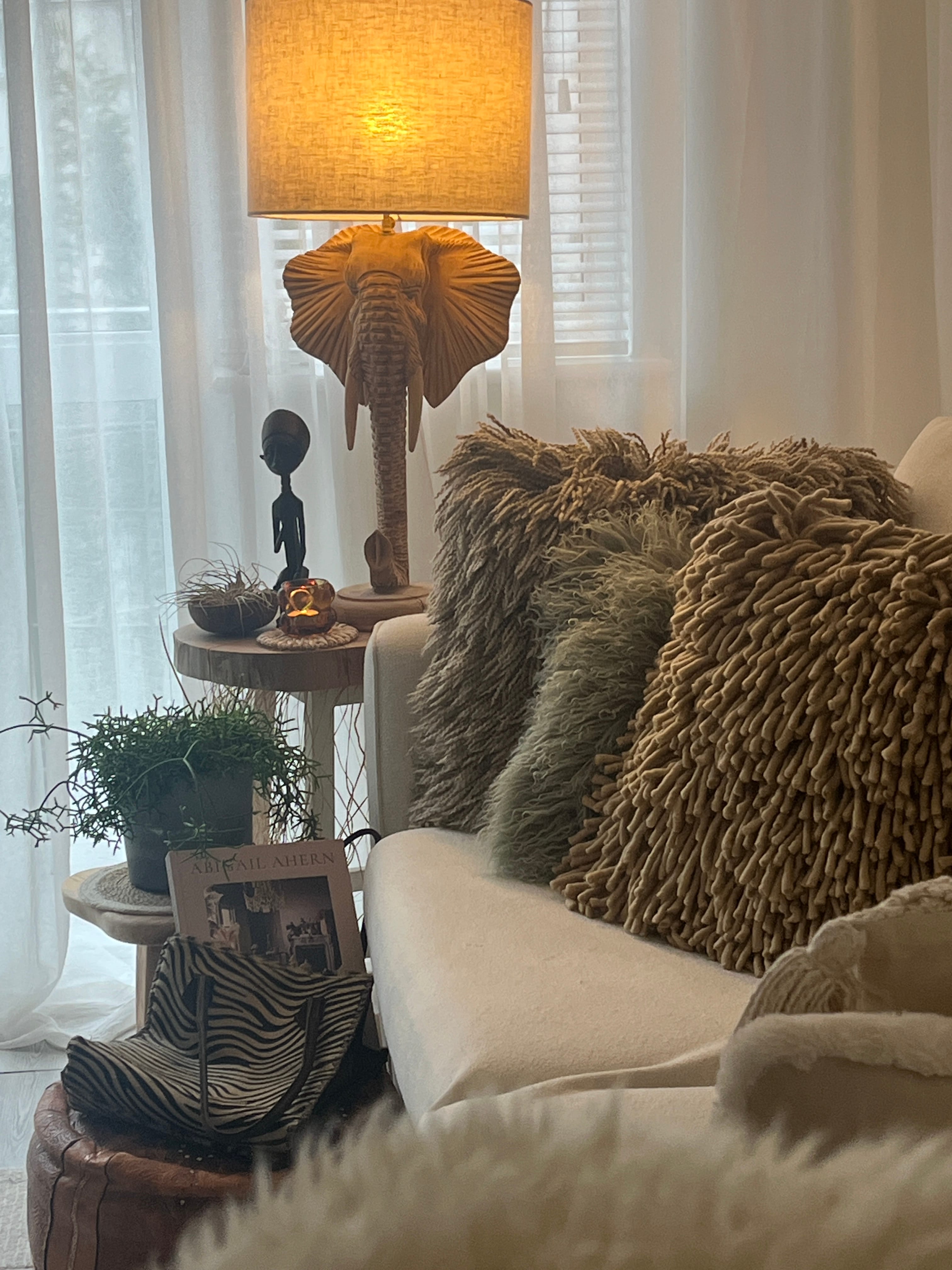 Jensen Textured Cushion, Natural | Soft Furnishings | Abigail Ahern