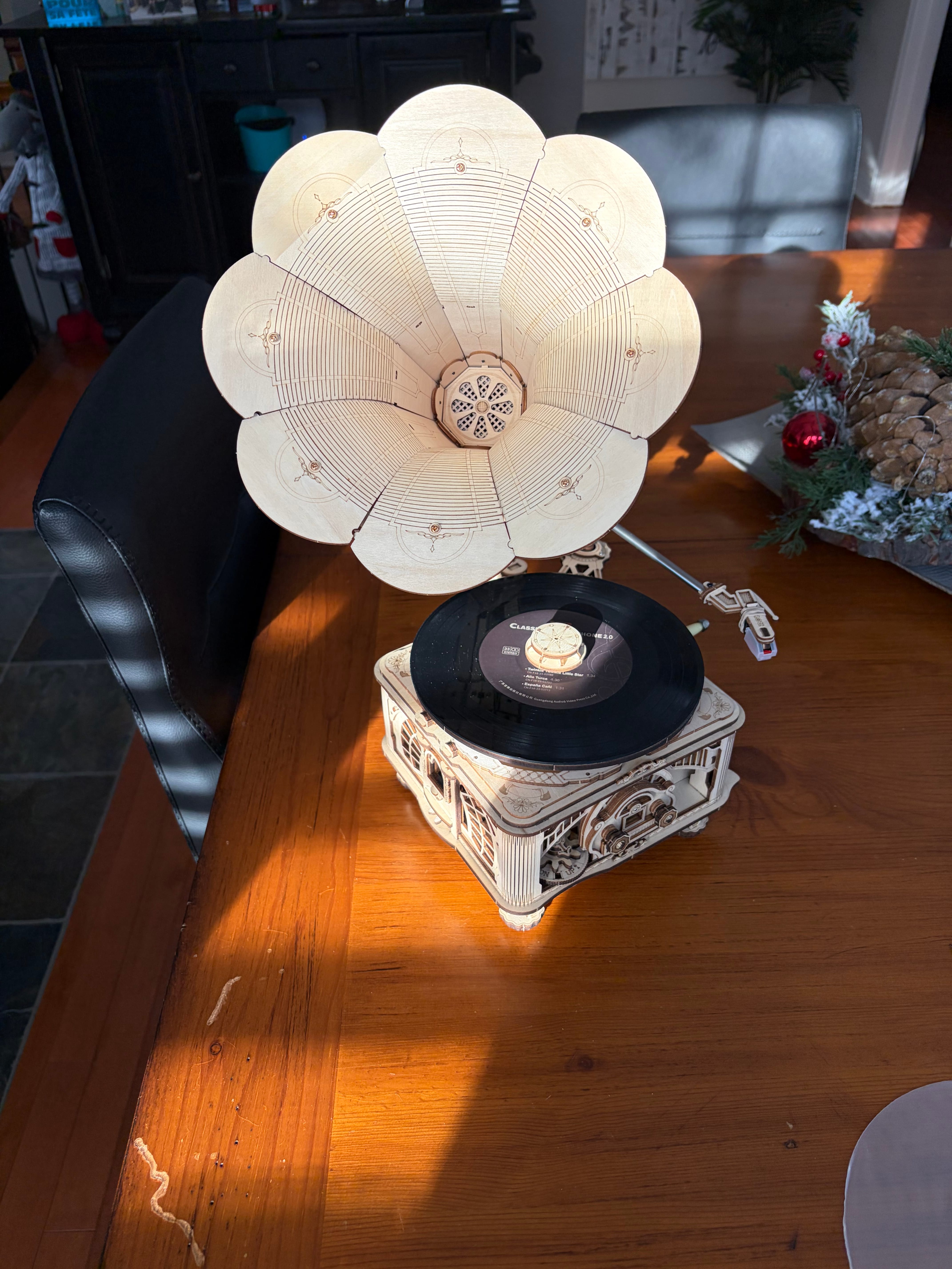ROKR DIY Hand Rotating Gramophone 3D Wooden Puzzle | Robotime