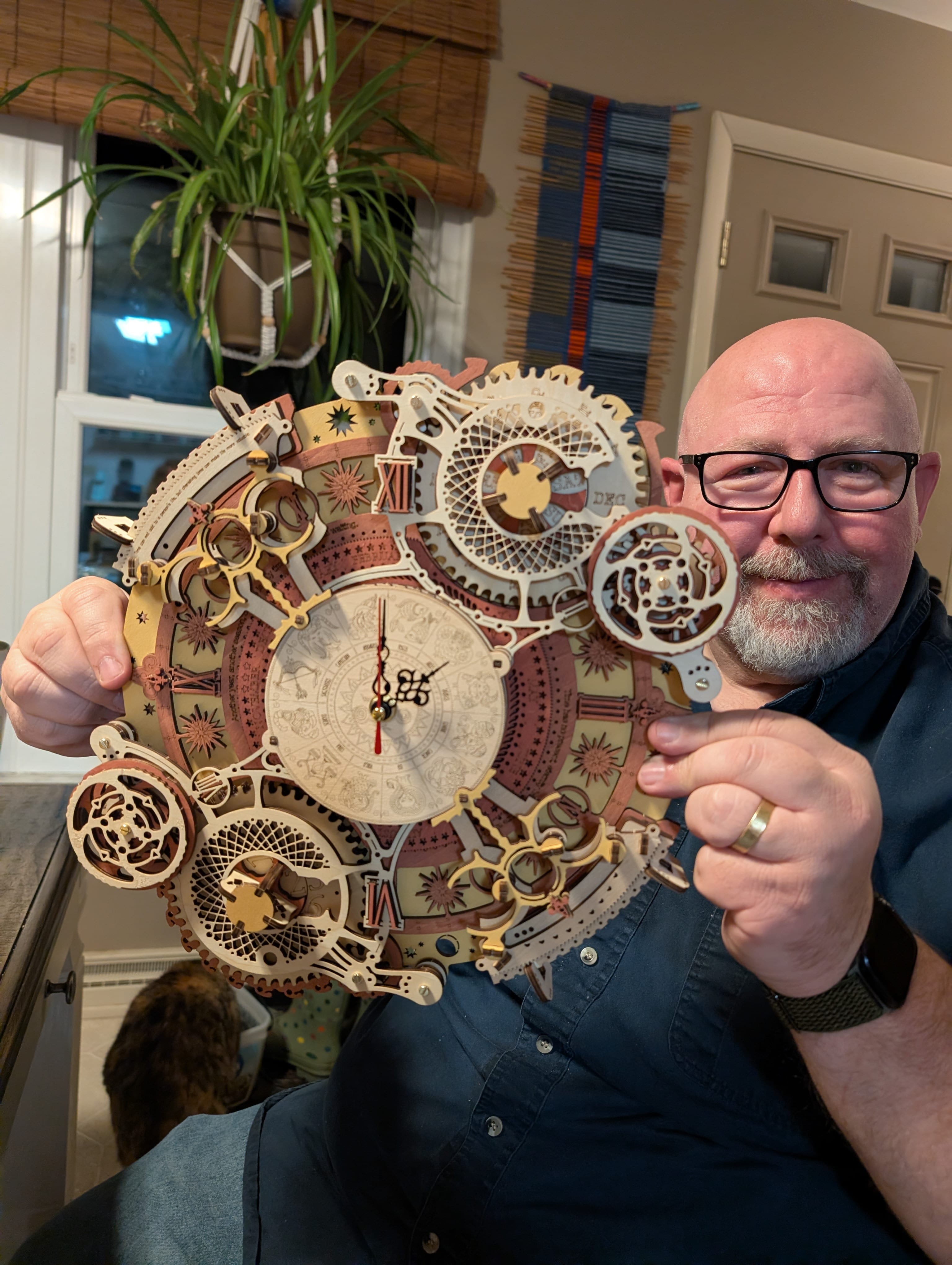 *⑅୨୧  手作りロゼット ୨୧⑅* ROKR Wall Clock Mechanical Gear 3D Wooden Puzzle LC701 | Robotime