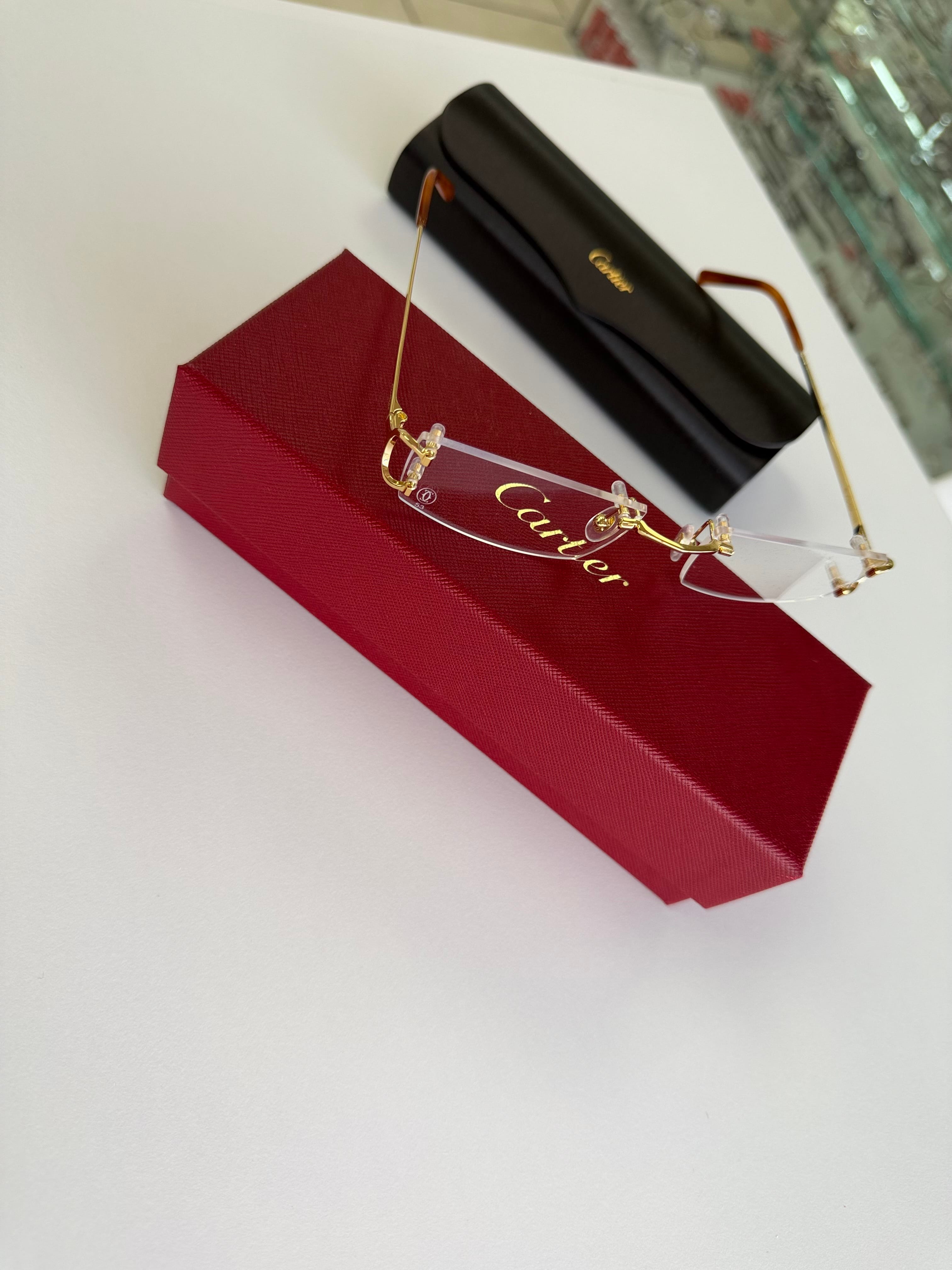 Cartier Piccadilly CT0092O 001 Rimless Gold Glasses - US