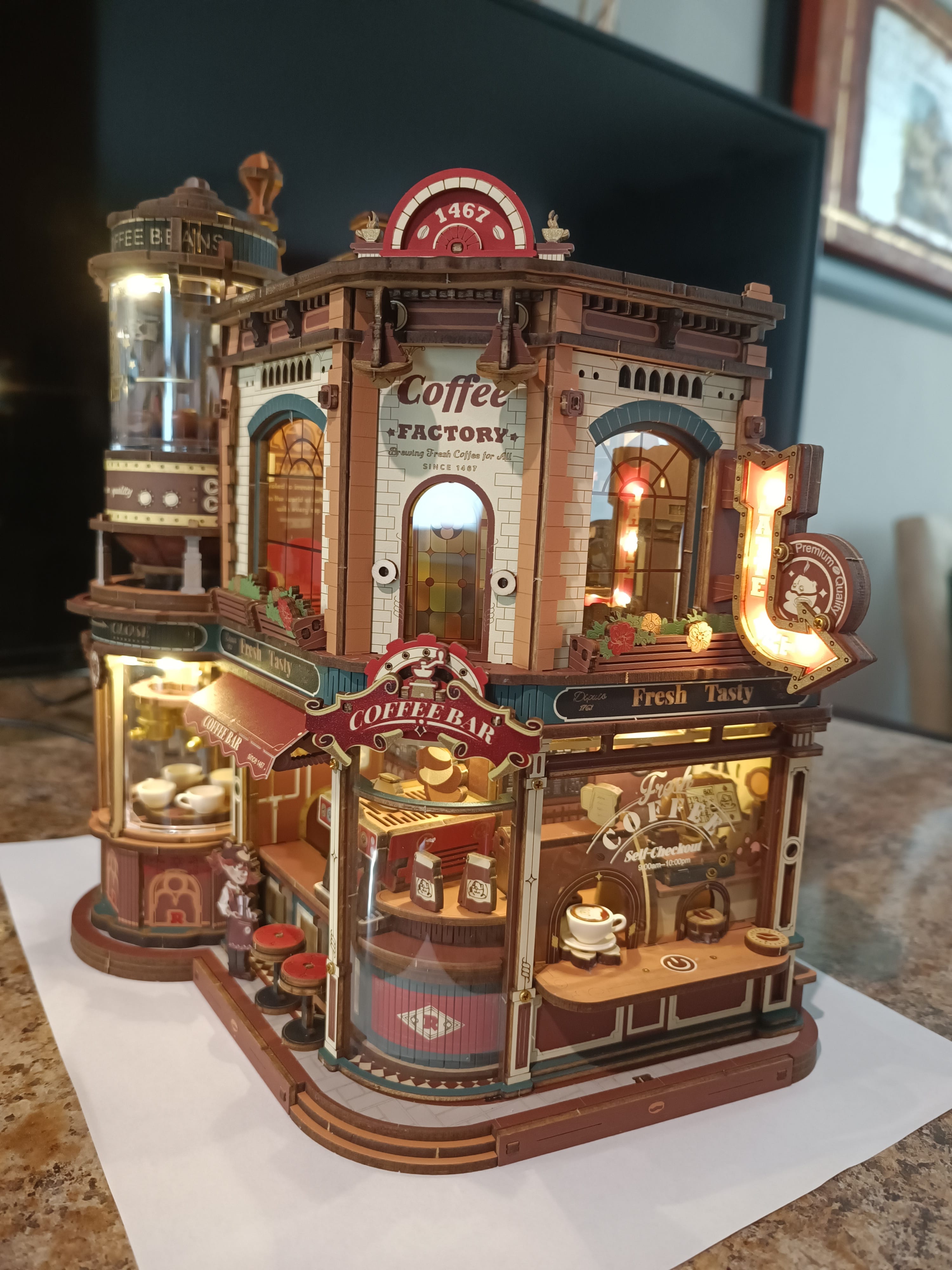 ROKR Dream Coffee Factory Music Box Wooden 3D Puzzle EAB02