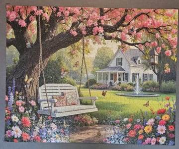 1000 Piece Jigsaw Puzzle - Under Pink Blooms (2167pz) – White